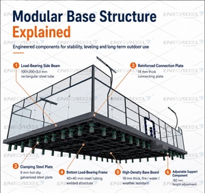 Sistema de Base Modular para Pista de Pádel, Base Portátil para Pista de Pádel, Pista de Pádel Panorámica Móvil y Desmontable para Techo de Centro Comercial - Product Image 4