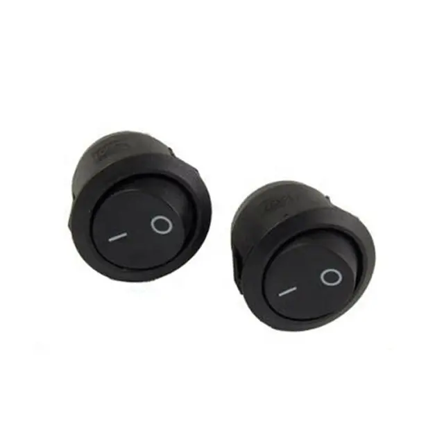 KCD Switch SPST On/Off 2 Terminal Black Round Rocker Switch