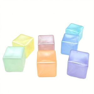 18mm Glitter Acrylic Ice <b>Cubes</b> Luminous Square Gems for Kids Sensory Play Treasure Hunt Game Party Favors - Product Image 5