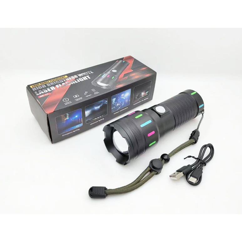 Telescopic zoom aluminum alloy flashlight