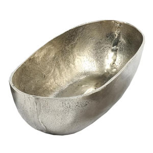 Cuenco de aluminio con forma ovalada para frutas, tazón de frutas con forma de barco de niquelado de último diseño, para mesa, tazón de flores único - Product Image 1