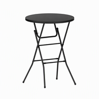 Table de cocktail LuckyOCT de 32 pouces, pliable, portable, en plastique, ronde, hauteur bar, pour fêtes en plein air, camping, banquets, mariages, pique-niques, dîners