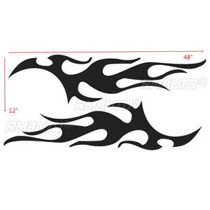 2pcs 12"x 48" 122cm Car Body Sticker Flame Stickers DIY Car Door Graphic <b>Decal</b> Large Flaming for Marine <b>Boat</b> Car Truck - Product Image 6