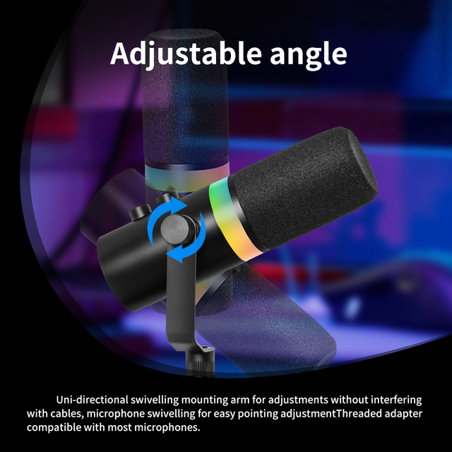 Gaming Desktop Condenser Microphone USB/XLR Cardioid for Streaming Recording Live Broadcast & Karaoke