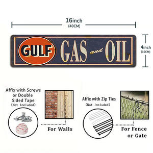 Letrero Metálico Retro de Gasolina y Petróleo, Socony Oilzum <span class=keywords><strong>Conoco</strong></span> Gulf, Decoración de Pared para Garaje, Cueva del Hombre, Taller de Autos - Product Image 3