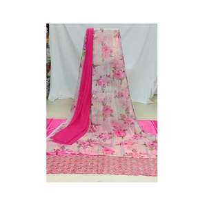 Tissu Imprimé Respirant en Soie Tissée 100% Multicolore Faransawi Dirac Somali Diraac pour Robe de Mariée, Poids Moyen 60gsm - Grande Vente - Product Image 1