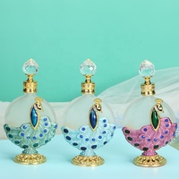 Flacon de parfum populaire en métal paon de Dubaï, 30 ml, flacon d'huile essentielle rechargeable, flacons d'attar, vente en gros d'usine # 896L