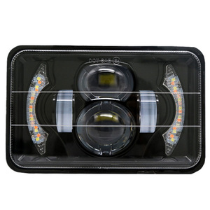 5 Inch Square <b>Led</b> <b>Work</b> <b>Light</b> 4x6 Truck Headlight With Yellow Turn Signal Dot Sae E9 Off Road Lighting - Product Image 2