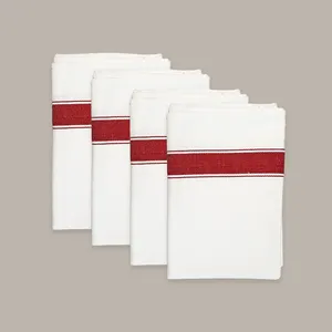 Stock wholesale 20*27.6 inch reusable cotton kitchen tea towel bar cleaning towels 4-pack set