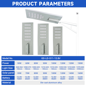 Lámpara Solar LED para Exteriores, Ahorro de Energía, Impermeable IP66, Integrada, 50w 60w 80w 90w 100w 120w 150w 180w 200w, Todo en Uno - Product Image 3