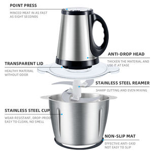 Tritacarne Elettrico Automatico per Cucina Domestica, Economico, in Acciaio Inox, Piccolo, 2L 3L, in Vendita - Product Image 3