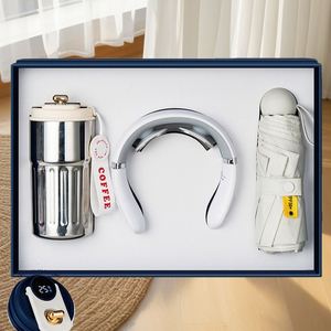 Cadeau promotionnel personnalisé, ensemble 3 en 1, logo personnalisé, imprimé UV, accessoires de bureau en papier faits à la main, ensemble de tasses, cadeau - Product Image 4