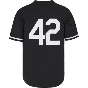 Maillot de baseball OEM de haute qualité blanc et noir - Product Image 6