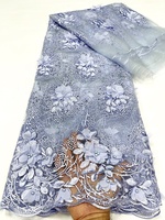 Tissu en dentelle brodée de luxe violet, pour robe, nouvelle tendance d'usine, vente en gros