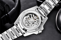 Pagani Design 1659 affaires montre-bracelet mécanique hommes squelette montre automatique 3ATM étanche Date évider cadran horloge à main