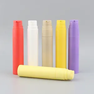 Hervulbare Kleurrijke Cosmetische Airless Pomp Tandpasta Buis Pp Plastic Fles 60Ml Slanke Fles