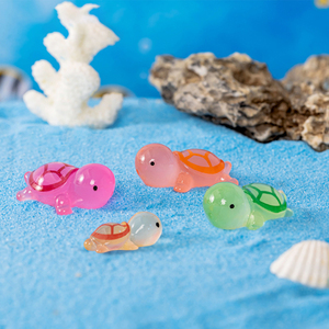 Dessin animé décor Mini résine artisanat figurines d'animaux nuit lueur fée <span class=keywords><strong>jardin</strong></span> ornements petite tortue petit noël pour paysages - Product Image 3