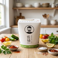 Emballage alimentaire jetable en papier kraft recyclable avec logo personnalisé ZJPACK pour les nouilles, les kebabs et les doners