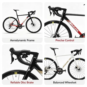 Bicicleta de Carretera de Aluminio FLM ZXUPS-Lt de 18 Velocidades, 700C, Eje Pasante, Frenos de Disco Mecánicos Hidráulicos, Bicicleta de Carreras, para Desplazamientos Diarios - Product Image 3