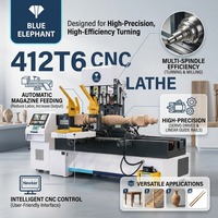 Torno CNC 412T6 para Madera, Máquina Combinada de Torneado y Fresado para Producción de Baquetas, Mástiles de Guitarra y Piezas Rotatorias de Madera
