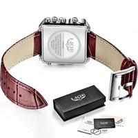 LIGE 8925 jam tangan kuarsa Digital untuk pria, arloji olahraga merek terbaik mewah, jam tangan persegi tahan air dengan Stopwatch untuk pria