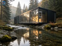 Maison conteneur modulaire pliable personnalisable pour usine de conteneurs, maison de camping mobile préfabriquée en acier portable pour mini-maison ou bureau
