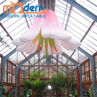 Prix d'usine, ballon géant gonflable en forme de fleur de 2 m, lumière LED RGB intégrée, ventilateur intégré, taille personnalisée, polyester taffetas pour fête