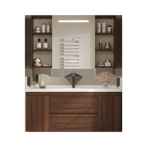 Simple smart bathroom cabinet ceramic integrated basin washbasin hand washbasin cabinet bathroom <b>mirror</b> cabinet - Product Image 3