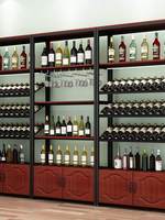 Étagère à vin en fer forgé, présentoir moderne et minimaliste pour bar, supermarché, étagère de séparation noire/marron