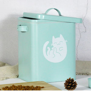 Boîte de stockage de friandises hermétique pour chiens avec cuillère Emballage alimentaire en métal galvanisé de haute qualité Rectangle Stocked <span class=keywords><strong>Pet</strong></span> <span class=keywords><strong>Food</strong></span> Container - Product Image 3