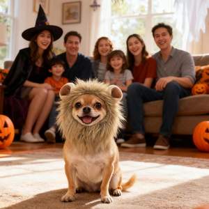 茶色ポリエステル高級ハロウィンその他ペットアパレルアクセサリーバット翼ライオン猫コスチュームコスプレ - Product Image 4