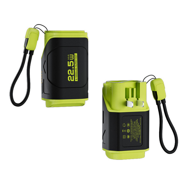 Super Fast Charging 10000mAh Ac Wall Plug Power Bank with LED Display Built-In Cable Mobile Power Supply