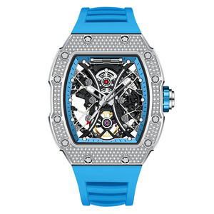 Montre automatique de luxe pour homme ONOLA 2024, modèle 3828D, boîtier carré noir, fermoir à boucle, cadran en verre, résistance à l'eau 3 BAR - Product Image 5