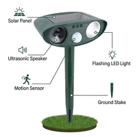Répulsif d'animaux écologique alimenté par des batteries extérieures avec lumière LED clignotante, répulsif pour oiseaux rechargeable