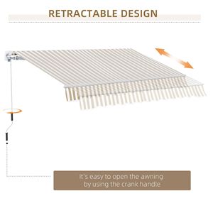 DB กันสาดแบบแมนนวล12 'x 10', กระโจมบังแดดกล่องเกียร์กันยูวีกันน้ำขนาด280กรัมต่อตารางเมตร - Product Image 5