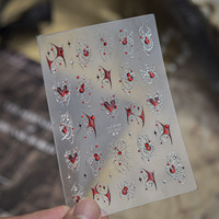 Autocollants pour ongles en cristal 5D TSZS Halloween Spider, autocollants adhésifs en forme d'araignée, d'écailles de coquille, de cœurs, d'étoiles, de strass rouges et bleus, décorations gothiques pour ongles.