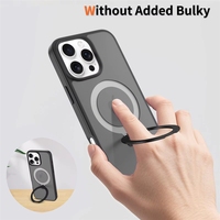 Casing Belakang PC TPU dengan Rasa Sentuhan Kulit Mewah dan Cincin Magnetik untuk 16 Pro Max - Pelindung Anti Debu dan Anti Guncangan.