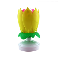 Bougies d'anniversaire musicales auto-rotatives en forme de lotus en fleur - Cire de paraffine pour célébrations d'anniversaire, du Nouvel An et de Diwali