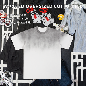 T-shirt Homme Surdimensionné Tendance à Manches Courtes en Coton Respirant Lavé de 270 GSM Personnalisé - Product Image 2