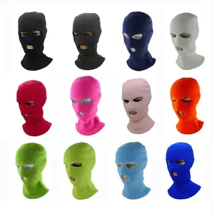 थोक सर्दियों बुना हुआ नियॉन balaclava तीन छेद स्की मुखौटा रिक्त balaclava skimask आउटडोर खेल पर्यावरण के अनुकूल यूनिसेक्स वयस्कों