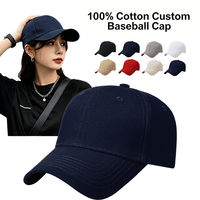Gorra de Béisbol Personalizada con Logotipo OEM, 6 Paneles, Estructurada, 100% Algodón, Negra Lisa, Bordado, Ajustable