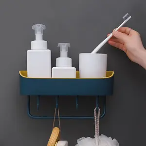 BESKO Rak Dapur Tanpa Bor, Rak Kamar Mandi Plastik Terpasang Di Dinding