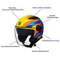 Casque de moto trois-quarts homologué DOT, personnalisable, pour la conduite sur route pour adultes