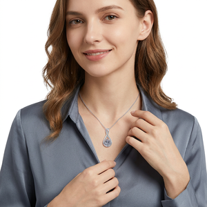 Collar Romántico con Colgante de Moissanita de 0.5ct para Mujer, Plata de Ley 925, para la Colección Pandora Twist - Product Image 4