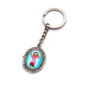 Llavero de Aleación con Figura Religiosa Católica, Anillo para Llaves con Rosario - Product Image 1