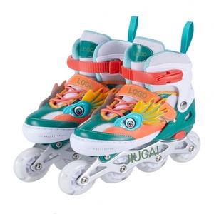 รองเท้าสเก็ตอินไลน์เด็ก ABEC-7 OEM แบบ 4 ล้อ ล้อคาร์บอน พร้อมล้อเรืองแสงและพื้นรองเท้า PVC - Product Image 6