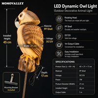 Momovalley Blanc Chaud IP65 Hibou LED Décor Diwali Lampes Étanche Ornement pour Fête Jardin Festivals Creative Motif Éclairage
