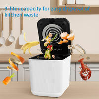 Composteur électrique 3L pour cuisine, bac à compost intelligent, inodore, faible bruit, nettoyage automatique, broyeur de déchets alimentaires