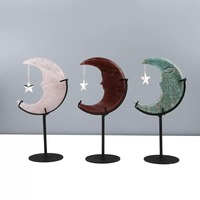 Lune en cristal naturel poli de forme libre avec support, idéale pour la décoration intérieure et les cadeaux de mariage – Vente en gros