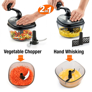 Hachoir Manuel Multifonctionnel pour Aliments Bébé, Capacité 1800ml, Lames en Acier Inoxydable, Mixeur Légumes et Fruits, Compatible Lave-Vaisselle - Product Image 2